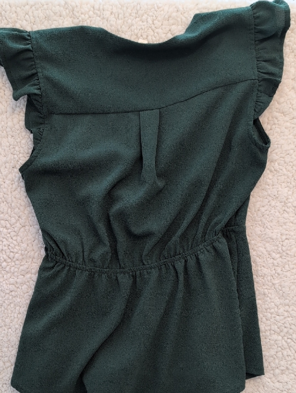Monteau Forest Green Wrap Peplum Blouse - Picture 5 of 5